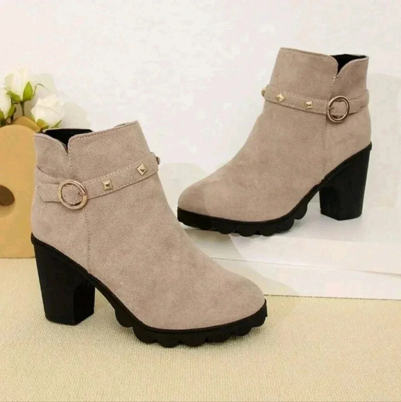 Women's Ankle Boots And Short Boots, New Thick Heel Round Toe Platform Boots - Picture 4 of 6